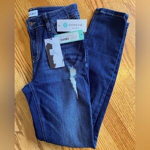 NWT Studio Blue Jacinta Distressed Stretch Skinny Jeans